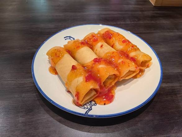 炸素春卷与酸甜酱(4个Vege Spring Rolls with sweet sour sauce(4pcs) 外卖